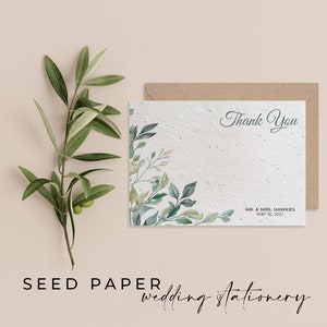 GRAINES DE PAPIER À PLANTER - Cartes de remerciement de mariage en papier de graines à planter pour une célébration parfaite et respectueuse de l'environnement ! - Verdure