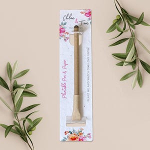 Bolígrafo para plantar con tarjeta de respaldo de papel para plantar, obsequio de boda, obsequio, papel de semillas biodegradable y ecológico - Bright Blooms