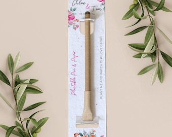 PLANTERBAR PENNA-gåva med planteringsbart pappersbakkort, bröllopsgåva, gåva, miljövänligt biologiskt nedbrytbart fröpapper - Bright Blooms