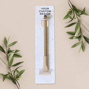 Bolígrafo para plantar con tarjeta de respaldo de papel plantable, regalo de boda, obsequio, papel de semillas biodegradable ecológico - Tu propio diseño