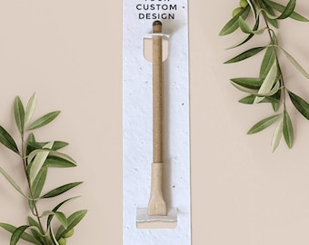 PLANTABLE PEN favour with plantable paper backing card, wedding favour, favor, gift, eco-friendly biodegradable seed paper - Your Own Design