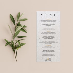 CARTA DA SEMI PIANTABILI - Un menu di nozze in carta da semi piantabili ecologico e sostenibile per un futuro verde - Renee