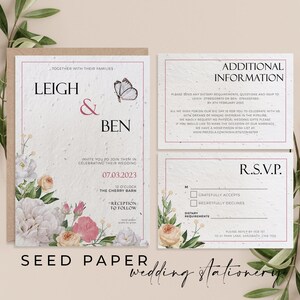 CARTOLINA CON SEMI PER MATRIMONIO, Biglietti con semi piantabili, Articoli di cancelleria per matrimoni, Biglietti d'invito con semi e buste, Biodegradabili - Flutter