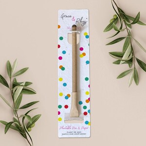 Bolígrafo para plantar con tarjeta de respaldo de papel plantable, obsequio de boda, obsequio, regalo, papel de semillas biodegradable y ecológico - Dotty About You