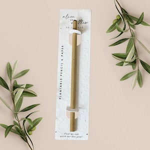 Crayon à planter avec carte de support en papier à planter, cadeau de mariage, cadeau, papier de graines biodégradable respectueux de l'environnement - L'amour est dans l'air