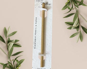 LÁPIZ PLANTABLE con soporte de papel plantable, regalo de boda, regalo, papel de semillas biodegradable y ecológico - Love is in the Air