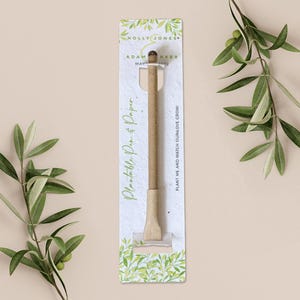 Bolígrafo plantable con tarjeta de respaldo de papel plantable, regalo de boda, obsequio, papel de semillas biodegradable ecológico - Lemon Tree
