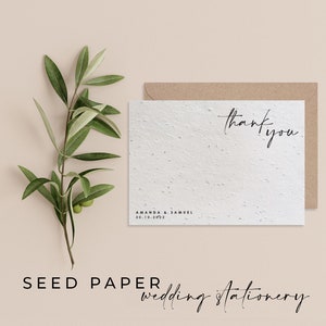 PAPIER GRAINES POUR PLANTES - Cartes de remerciement de mariage en papier semences pour plantes pour une célébration parfaite et respectueuse de l'environnement ! - L'amour est dans l'air