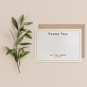 PAPIER DE GRAINES À PLANTER - Cartes de remerciement de mariage en papier de semences à planter pour une célébration parfaite et respectueuse de l'environnement ! - Classique