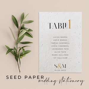 PAPIER DE SEMENCES PLANTABLES Plan de sièges de mariage respectueux de l’environnement - Cartes en papier de graines plantables qui peuvent devenir un souvenir fleuri !-Renee