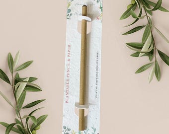 PLANTABLE PENCIL favour with plantable paper backing card, wedding favour, favor, gift, eco-friendly biodegradable seed paper - Eucalyptus