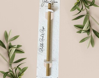 LÁPIZ PLANTABLE con tarjeta de respaldo de papel plantable, regalo de boda, obsequio, papel de semillas biodegradable ecológico - Signature