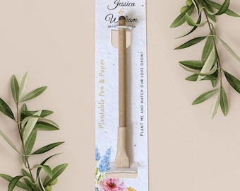 PLANTERBAR PENNA-gåva med planteringsbart pappersbakkort, bröllopsgåva, gåva, miljövänligt biologiskt nedbrytbart fröpapper - Summer Blooms