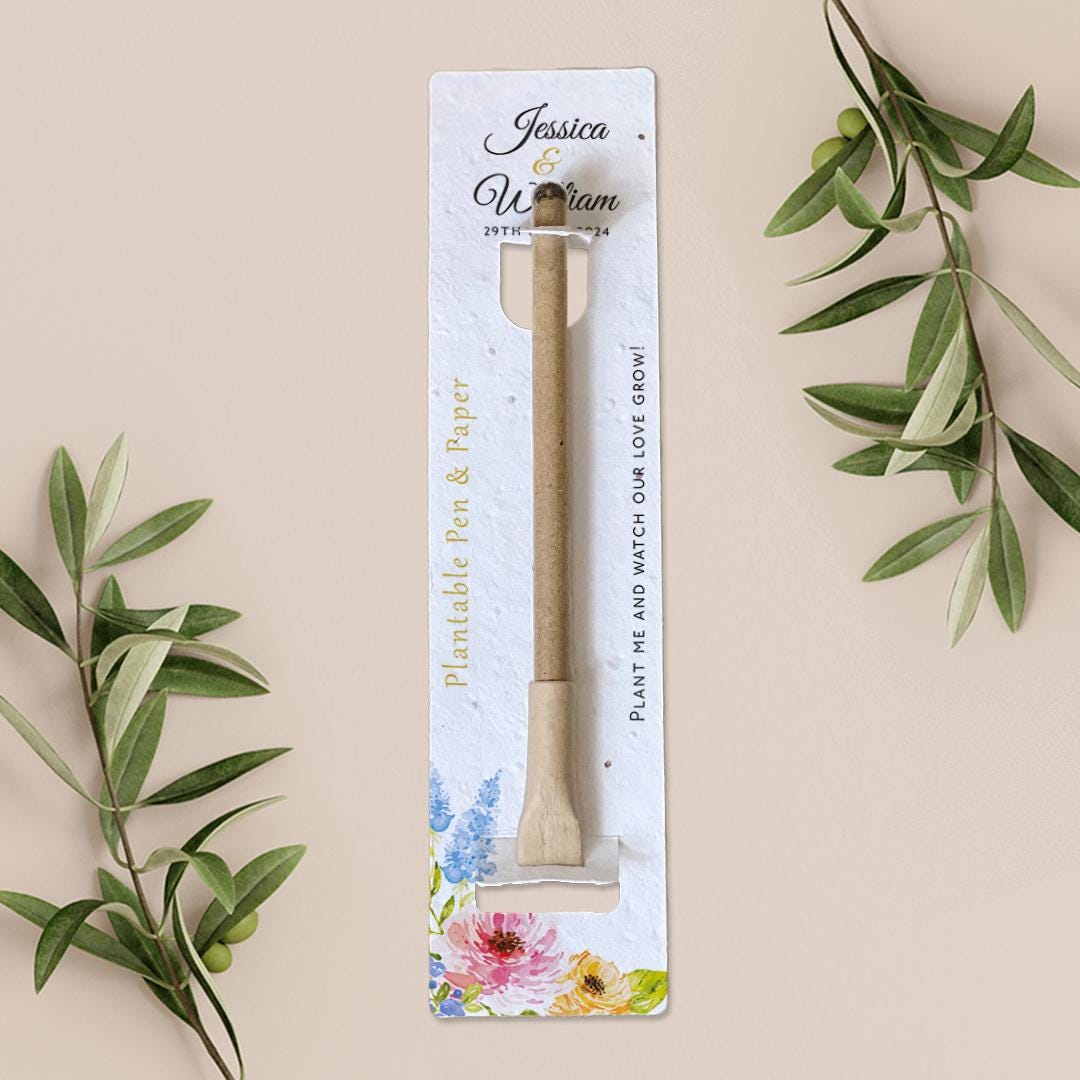 Plantable Pen Favor Backing Card
