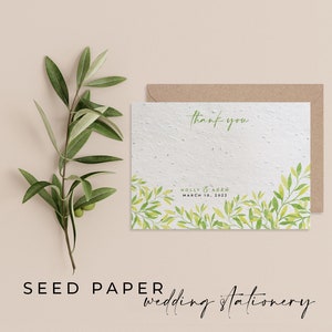 PAPIER DE GRAINES PLANTABLES - Cartes de remerciement de mariage en papier de graines plantables pour une célébration écologique parfaite ! - Citronnier