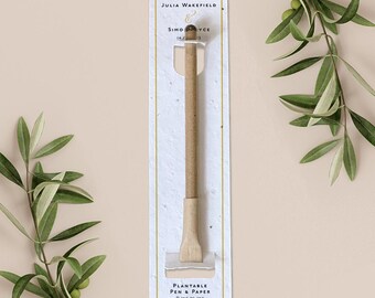 PLANTABLE PEN favour with plantable paper backing card, wedding favour, favor, gift, eco-friendly biodegradable seed paper - Classic