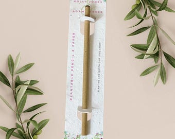 LÁPIZ PLANTABLE con tarjeta de respaldo de papel plantable, regalo de boda, obsequio, papel de semillas biodegradable ecológico - Primavera