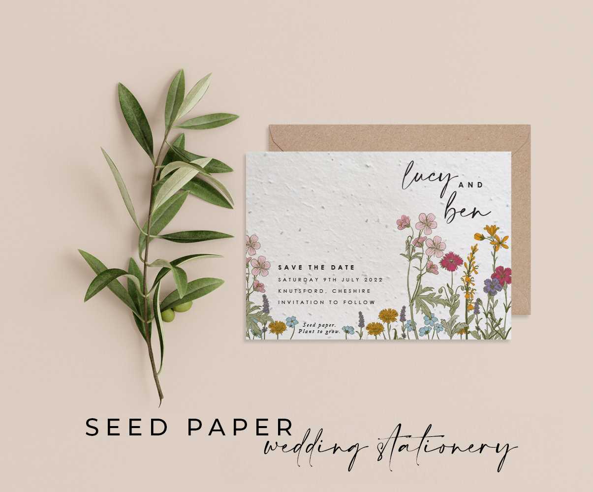 Seed Paper Handmade for Wedding Invitations - Wildflower Seeded Papers #39s