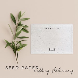 GRAINES DE PAPIER À PLANTER - Cartes de remerciement de mariage en papier de graines à planter pour une célébration parfaite et respectueuse de l'environnement ! - Pablo