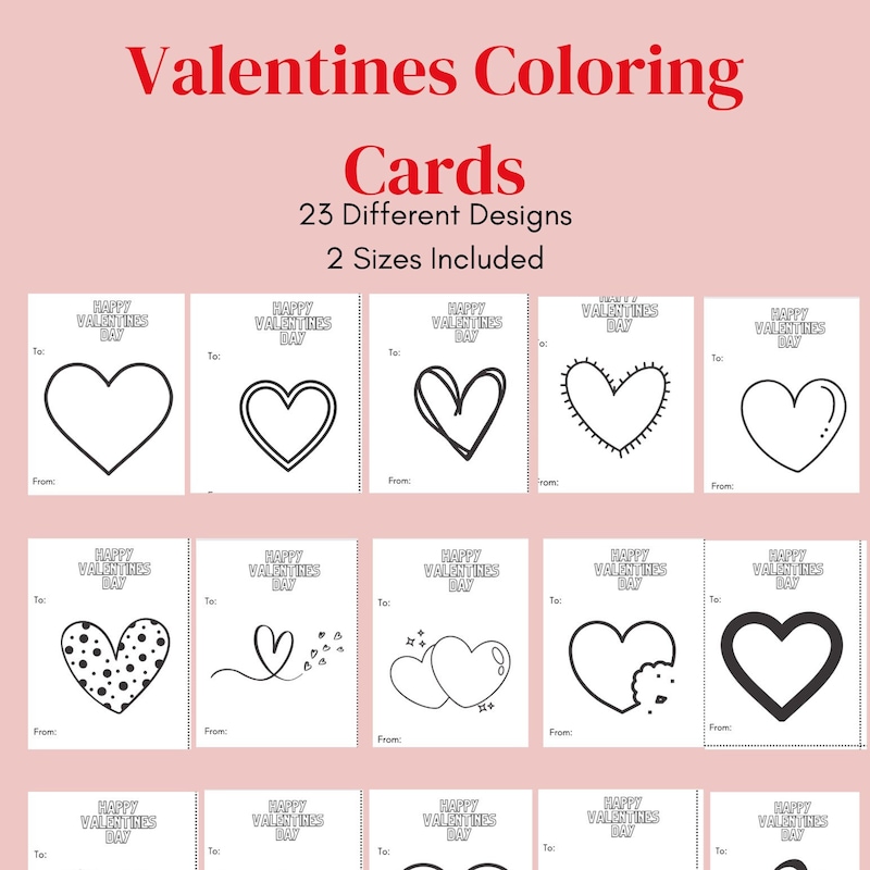 Valentine Days Coloring Etsy