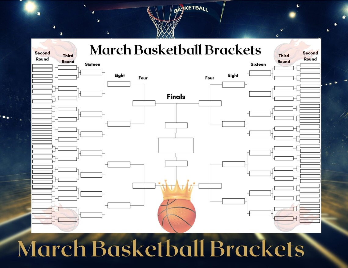 Printable Basketball Brackets Etsy