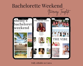 Bachelorette Party Itinerary Template | Editable Weekend Planner (Digital Download)
