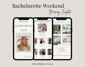 Bachelorette Party Itinerary Template | Weekend Planner (Digital Download)