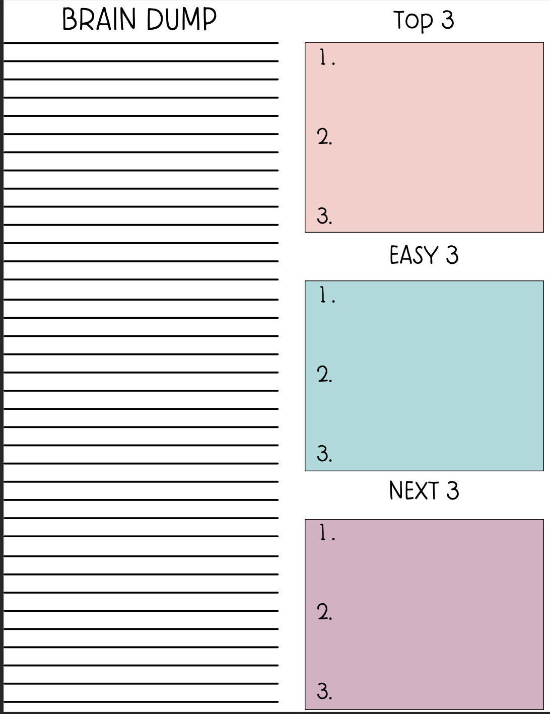 Thought Pattern Tracker Brain Dump Bundle Printable: ADHD Planner & Thought Tracker - Etsy