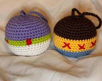 Crochet Buzz Lightyear & Woody Ornament Set | Handmade Toy Story Christmas Decor
