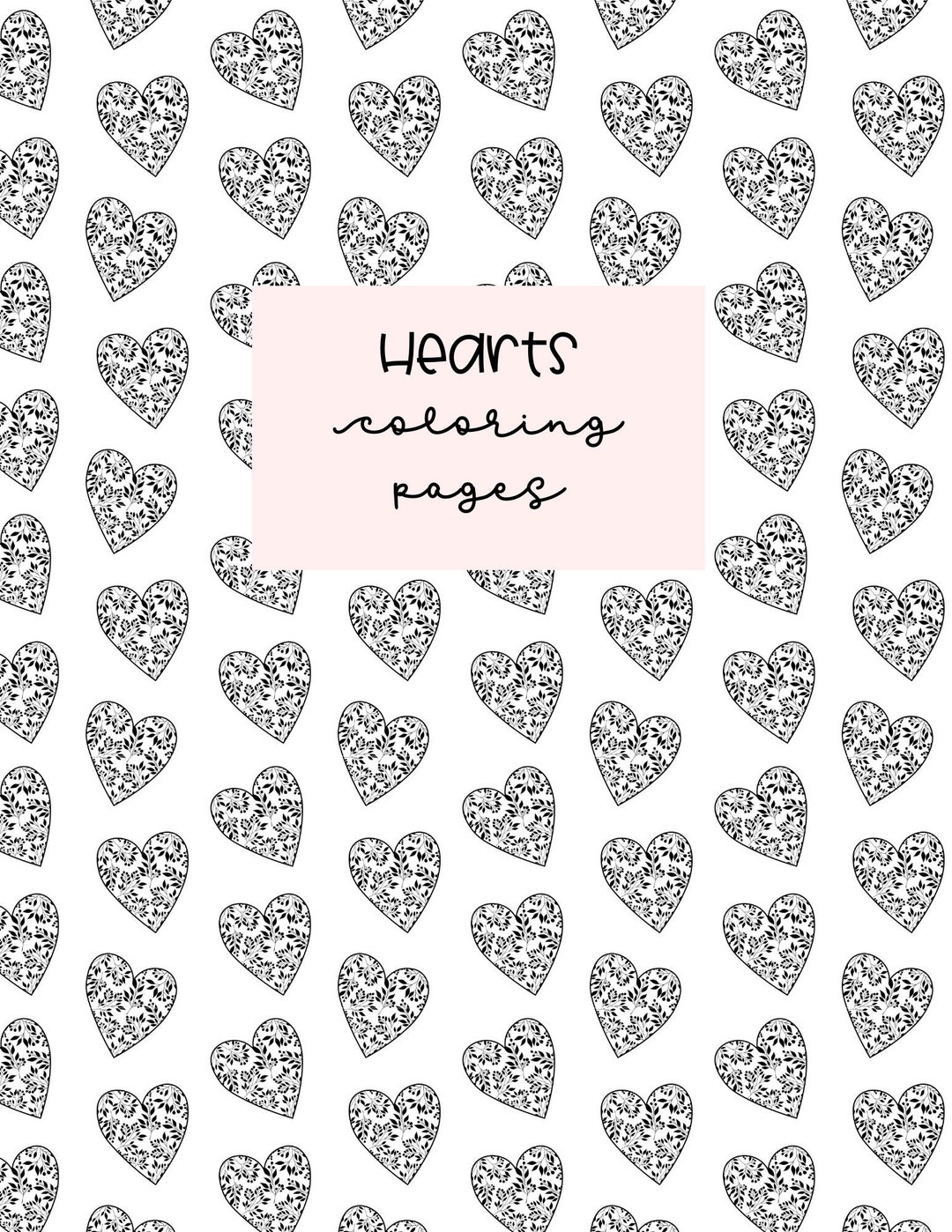 Hearts Coloring Pages - Etsy