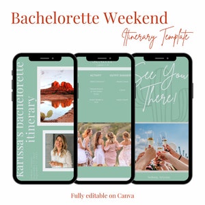 Bachelorette Party Invitation and Itinerary Planner | Bachelorette Weekend Planner | Bachelorette Itinerary Template | Bachelorette Invite