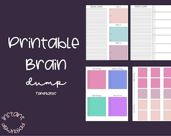 Brain Dump Bundle Printable: ADHD Planner & Thought Tracker
