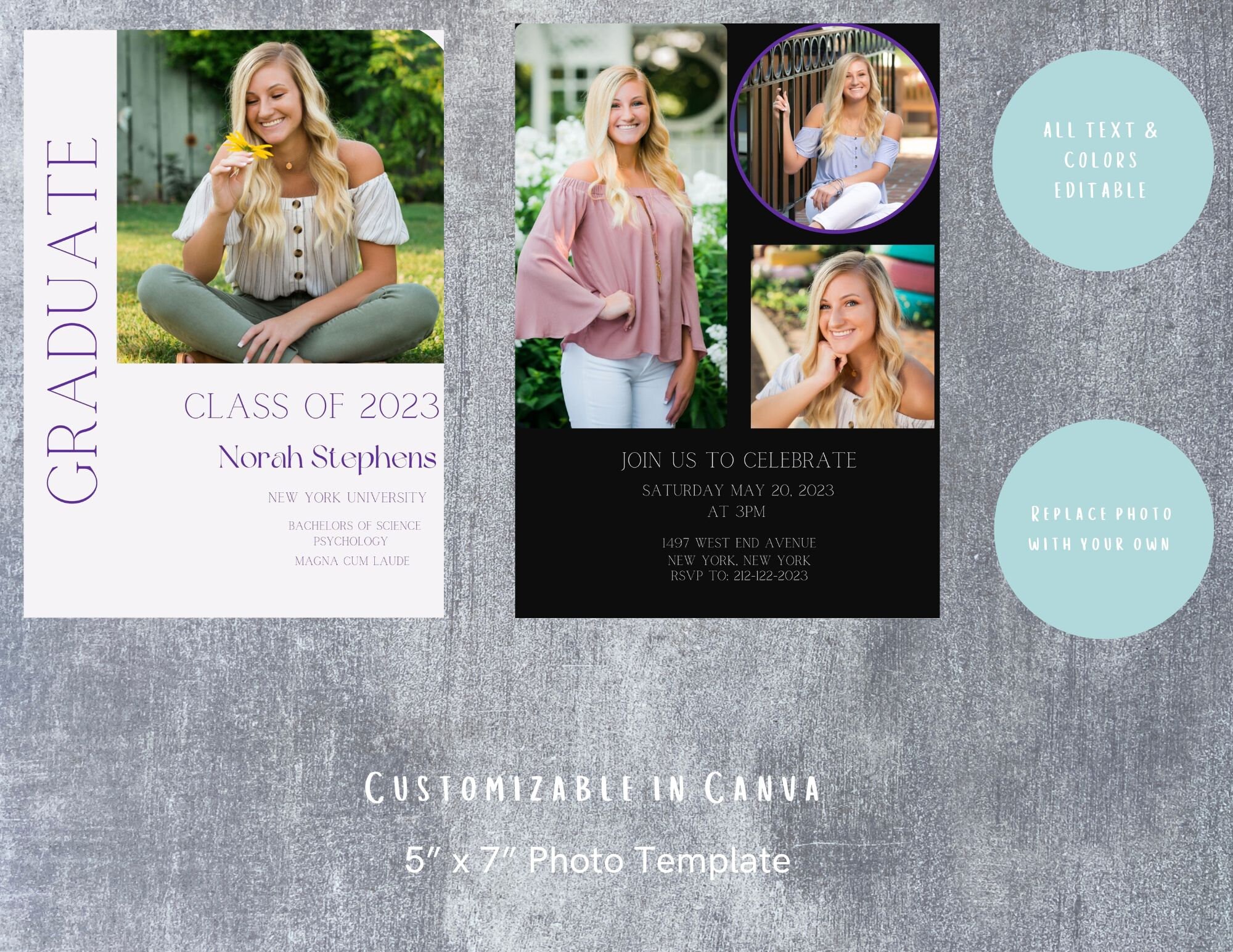 Graduation Announcement & Invitation Template I Instant Download