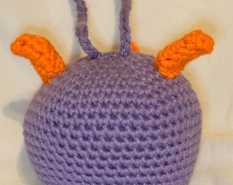 Adorno de Figment hecho a mano en ganchillo / Decoración inspirada en Epcot de Disney