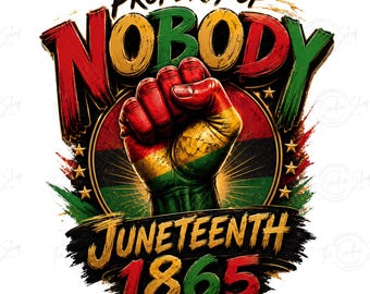 Juneteenth 1865 PNG, Propiedad de Nadie, Diseño de puño de la historia negra (Descarga digital)