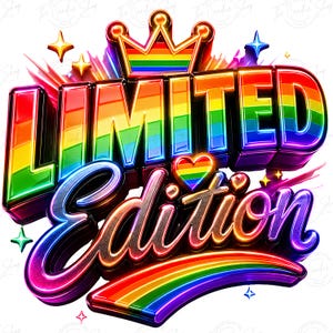 PNG de edición limitada Pride, diseño de sublimación LGBTQ+ arcoíris (descarga digital)