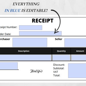 Receipt Template, Printable Business Receipt, Small Business Order ...