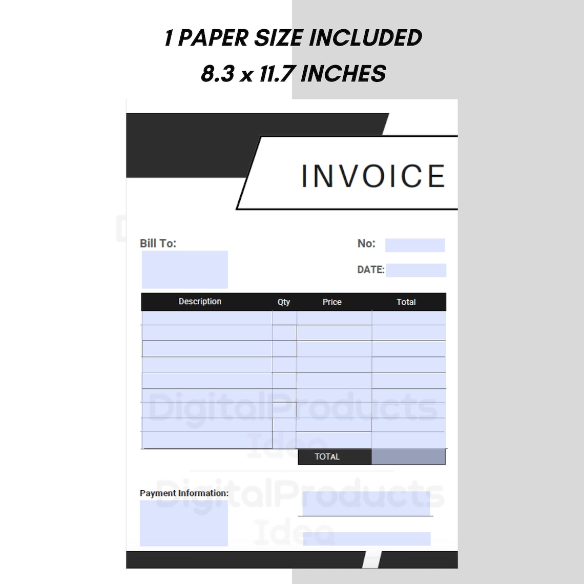 Printable Invoice Template for Small Business, Invoice Template Pdf ...