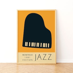 Piano Jazz Fest Poster, Jazz Festival Print, Colorful Modern Wall Art, Music  Fest Print, Yellow Background Printable, Musician Lover Art