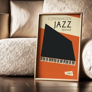 Jazz Festival Wall Art, Retro Jazz Fest Poster,  Vintage Music Print,  Colorful Retro Home Decor, Mid Century Modern Print, Printable Poster