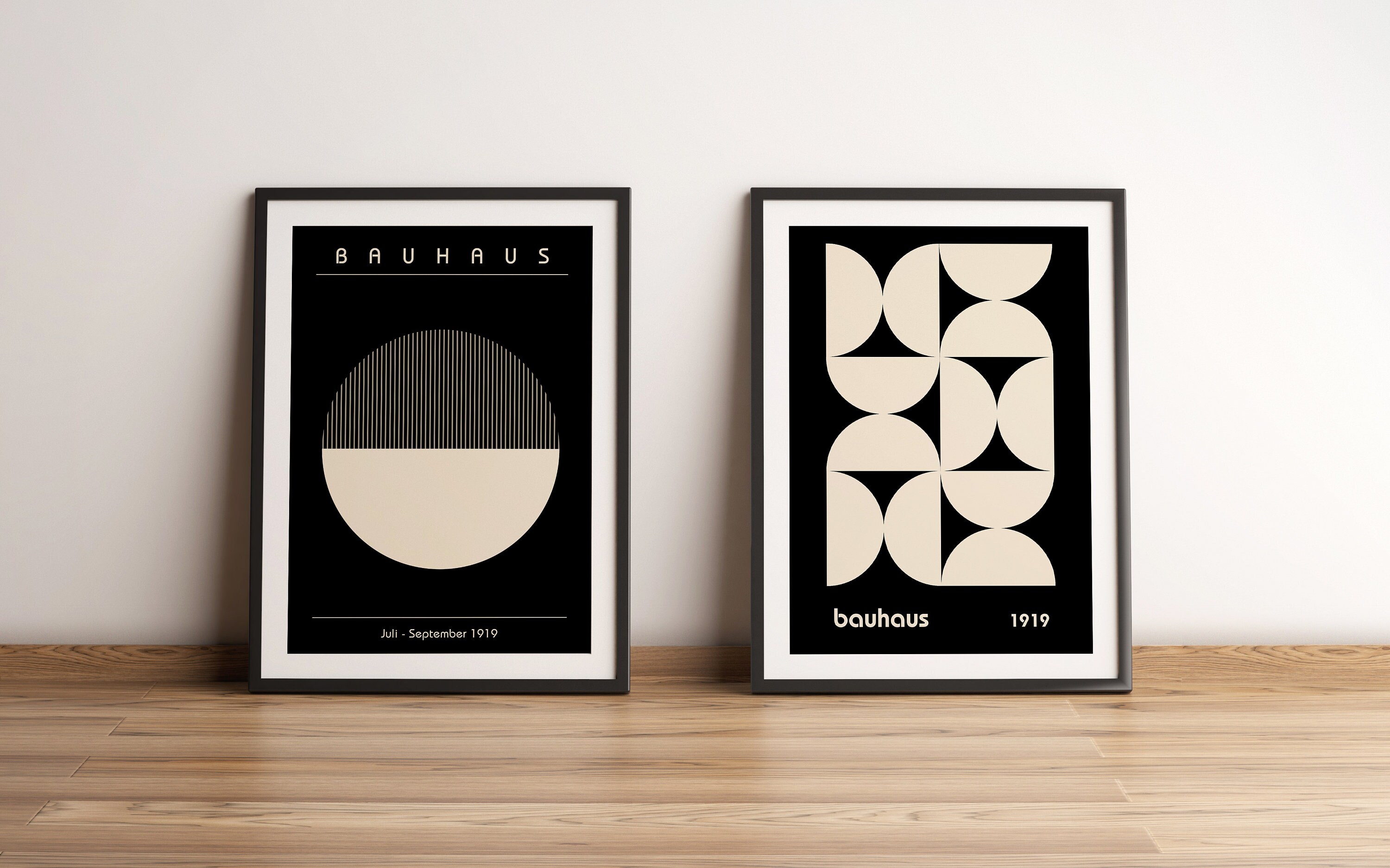 Bauhaus Vintage Wall Art Set of 2, Retro Exhibition Poster, Mid Century ...
