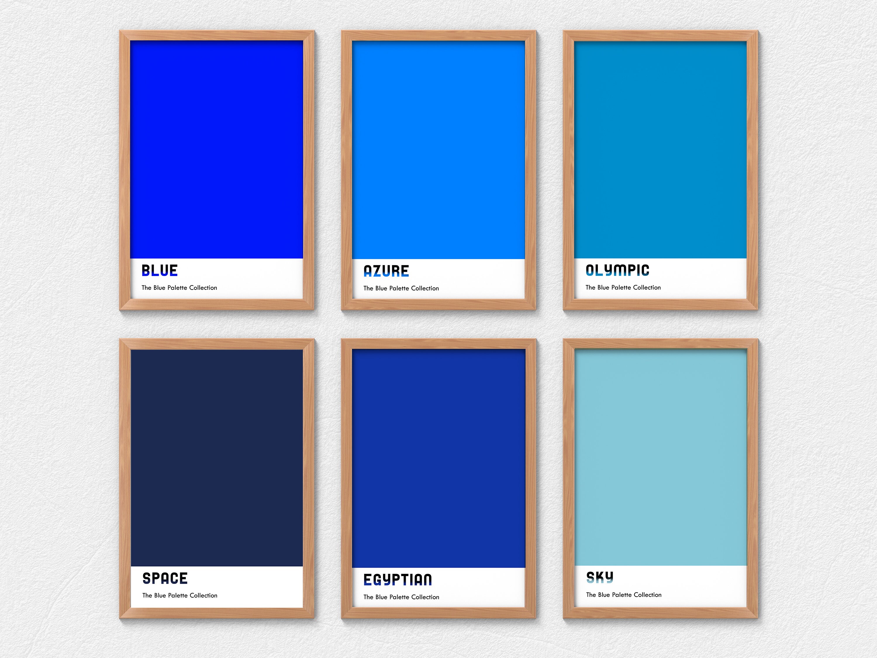 Blue Block Art. Blue Palette Colors Set of 6. Dorm Room Decor. Blue Gallery Wall Set Etsy
