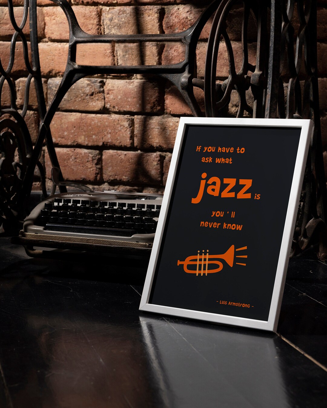 Jazz Poster, Jazz Coole Prints, Trompete, motivierendes Zitat Druck