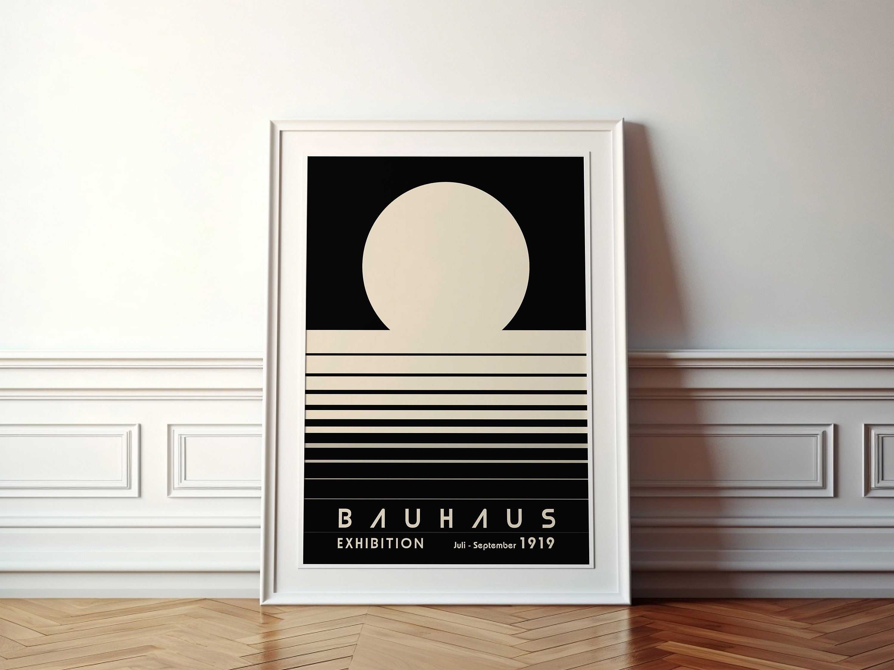 Black Bauhaus Print, Modern Geometric Wall Art, Black and White Bauhaus ...