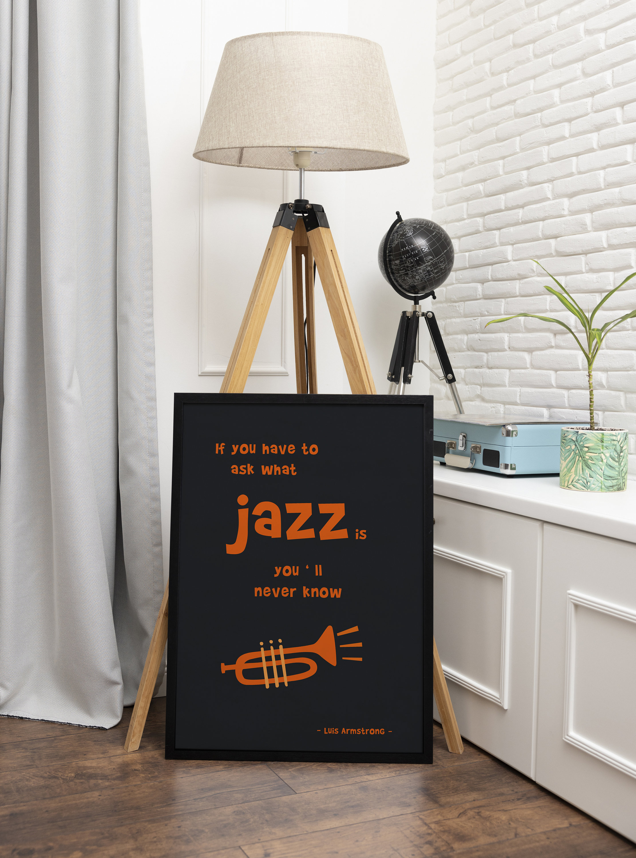 Jazz Poster, Jazz Coole Prints, Trompete, motivierendes Zitat Druck