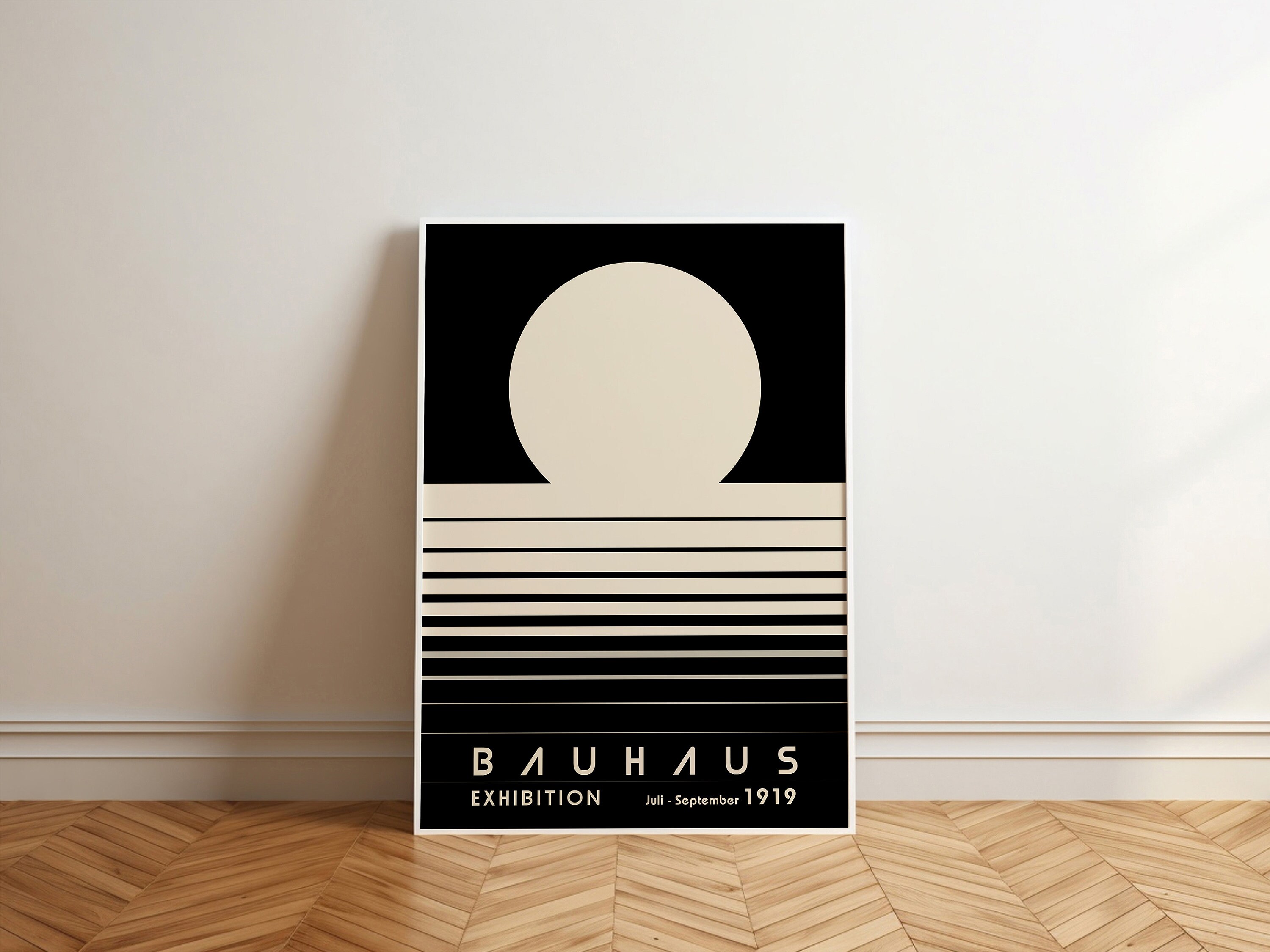 Black Bauhaus Print, Modern Geometric Wall Art, Black and White Bauhaus ...