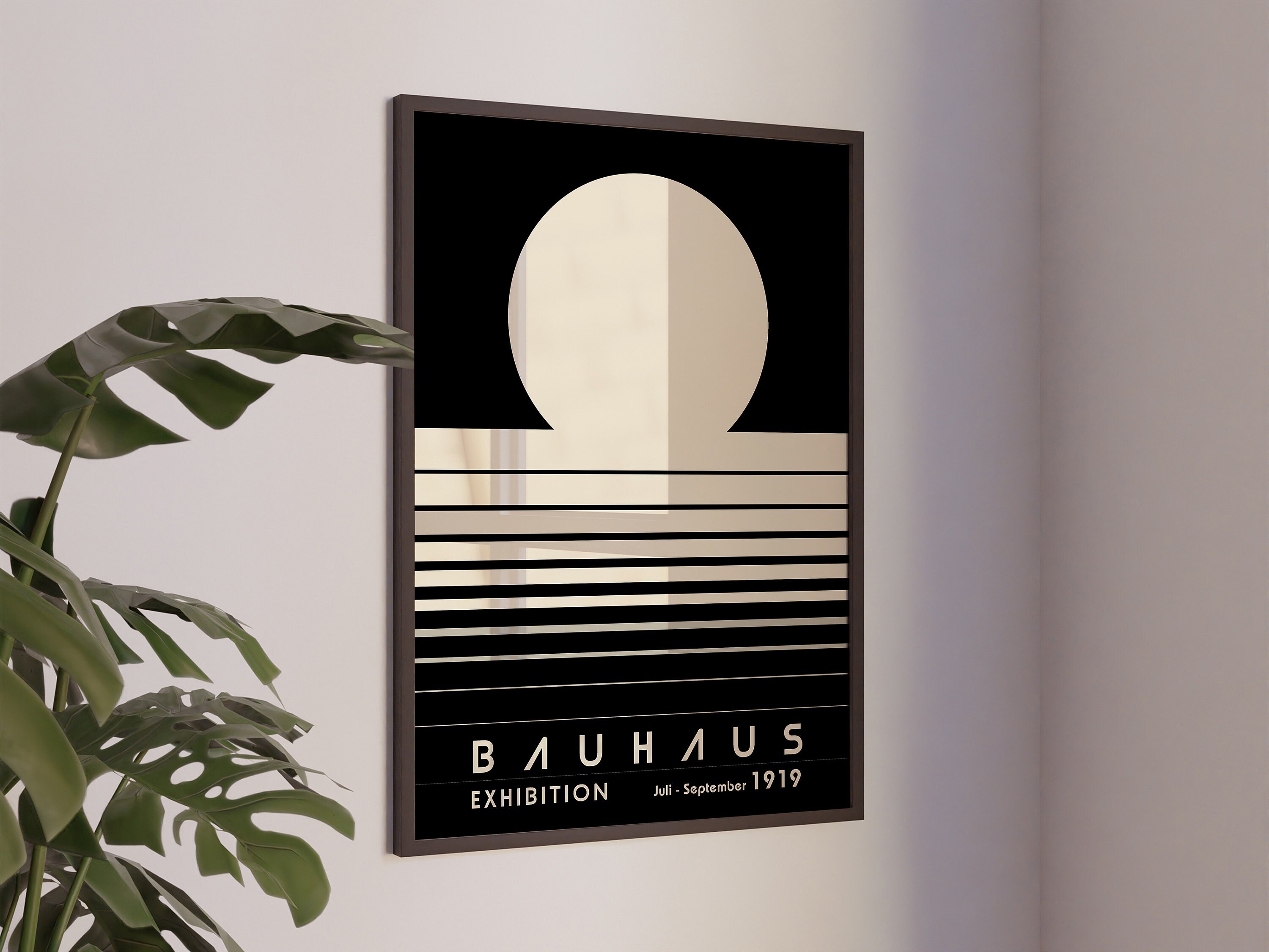 Black Bauhaus Print, Modern Geometric Wall Art, Black and White Bauhaus ...