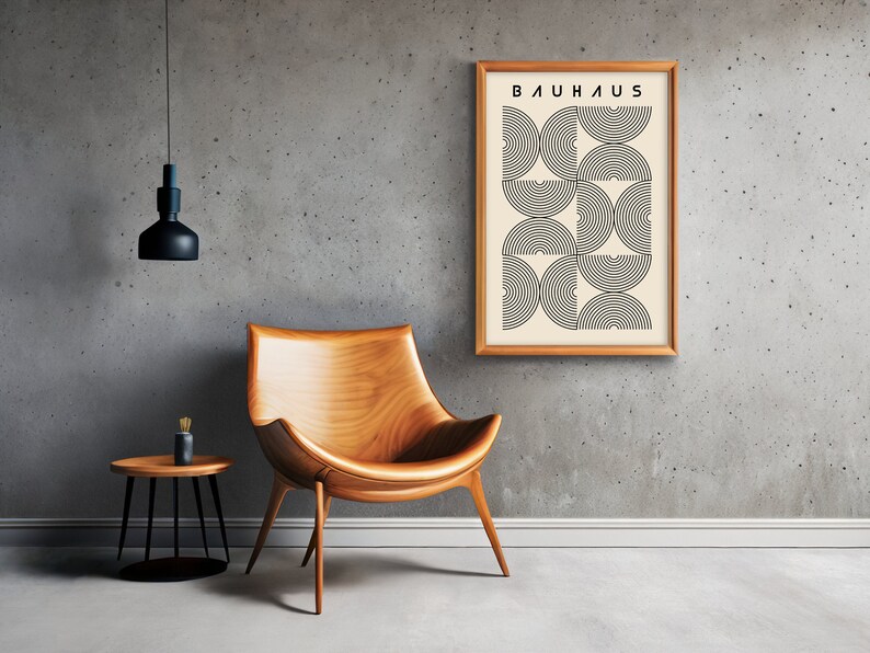 Bauhaus Geometric Circles Art Print | Modern Minimalist Wall Decor ...