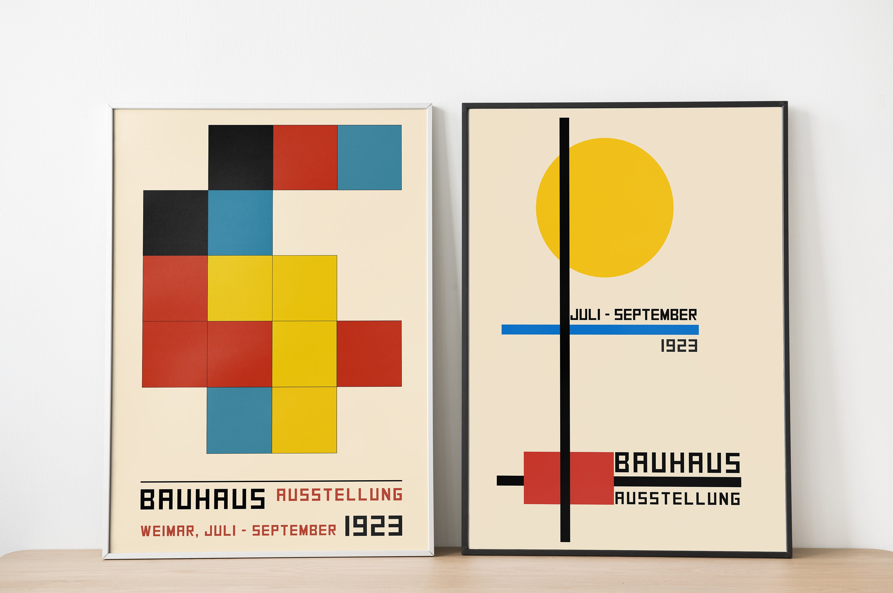 Bauhaus Set of 2 Exhibition Posters, Mid Century Modern Wall Art ...