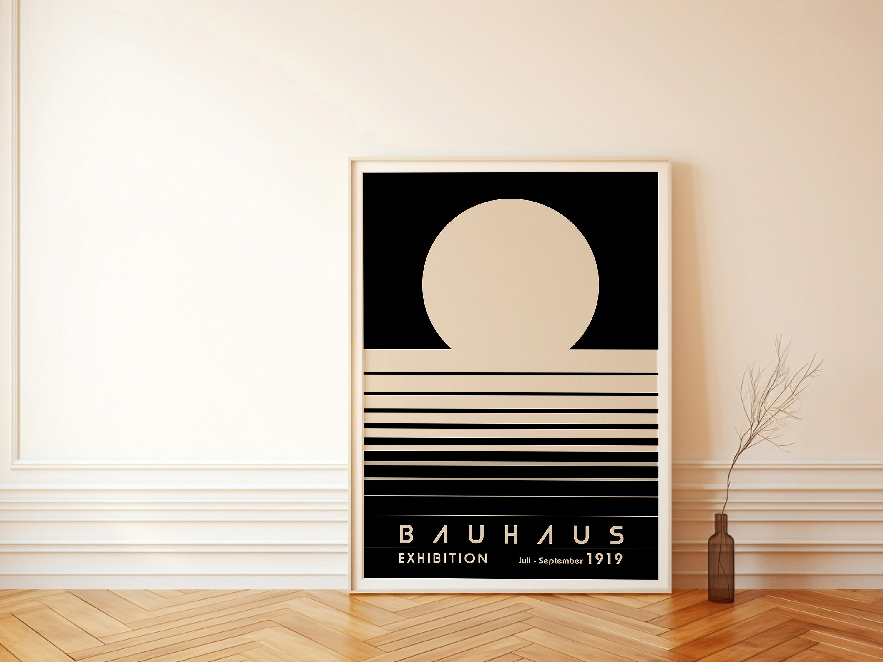 Black Bauhaus Print, Modern Geometric Wall Art, Black and White Bauhaus ...